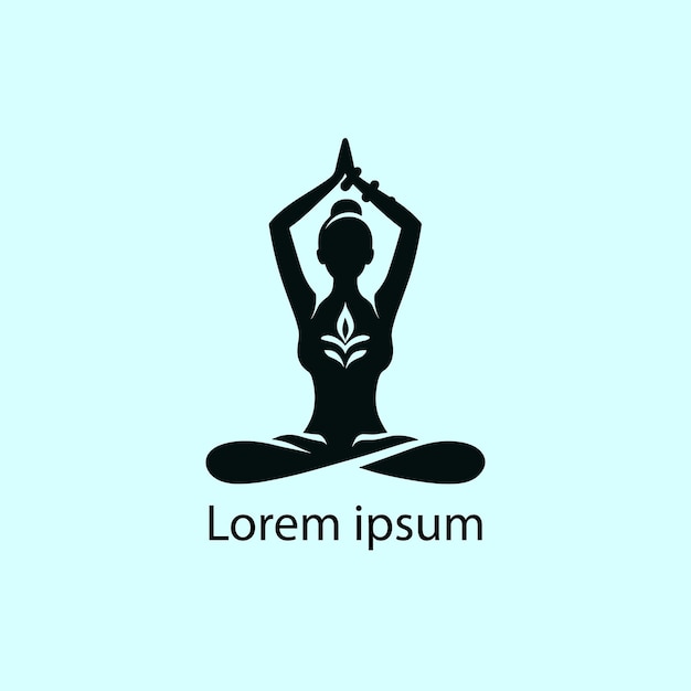 un fondo de logotipo de yoga con flor de loto en estilo de línea