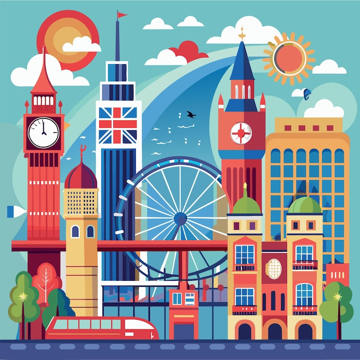 Vector fondo de londres del reino unido