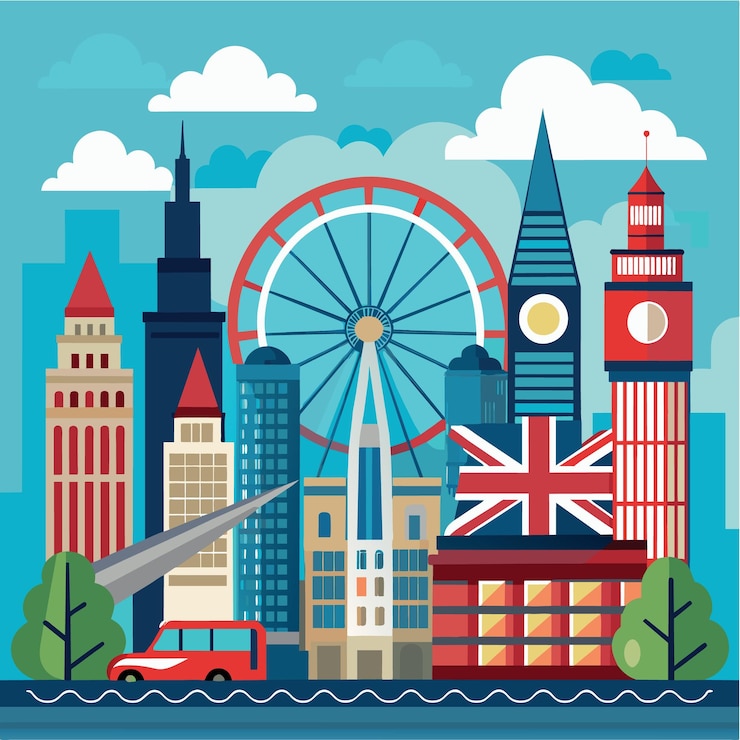 Vector fondo de londres del reino unido