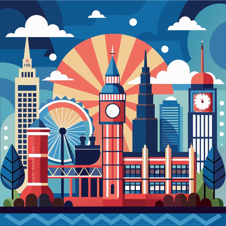 Vector fondo de londres del reino unido