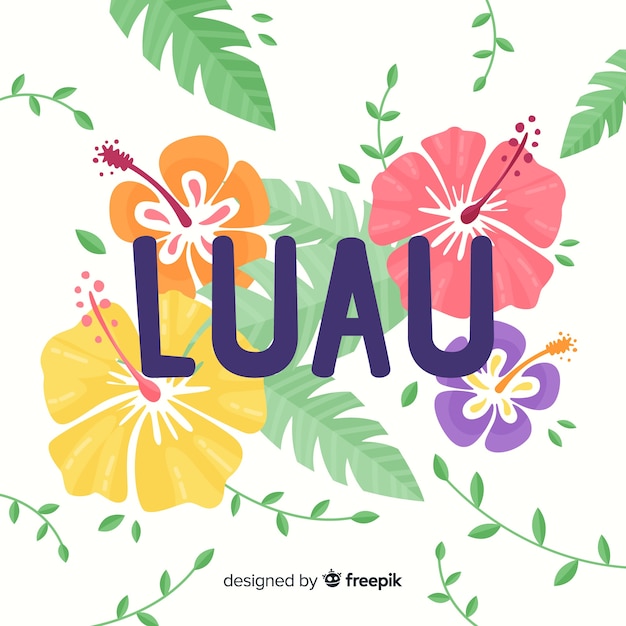 Vector fondo luau palabra flores coloridas