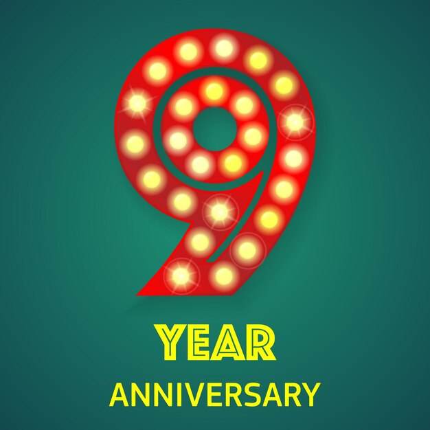 Fondo de luces de aniversario de año Nune