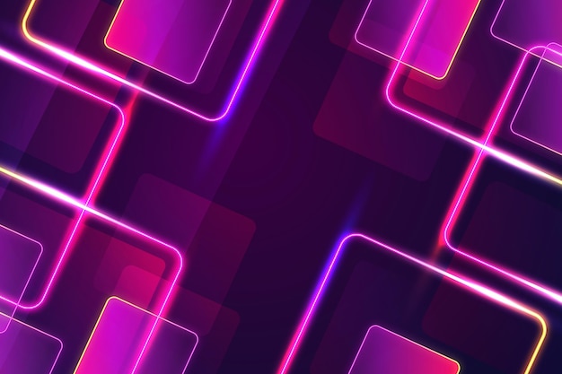 Fondo de luces de neón realistas