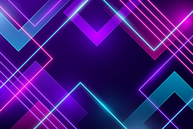 Fondo de luces de neón realistas