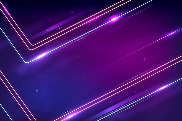Fondo de luces de neón realistas
