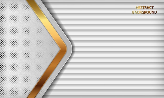 Fondo de lujo 3d blanco con líneas doradas