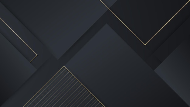 Fondo de lujo abstracto negro y dorado para fondo de presentación