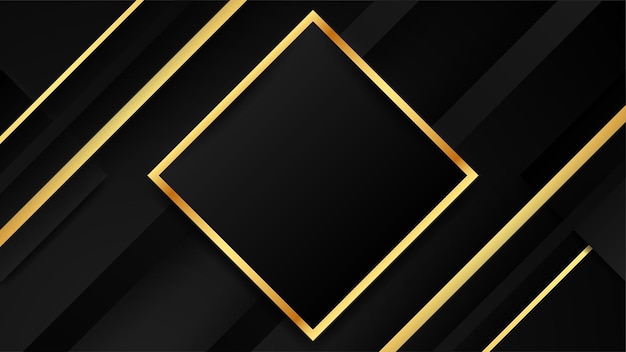 Fondo de lujo abstracto negro y dorado
