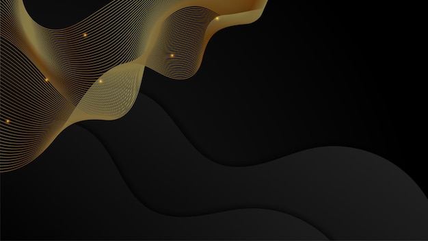 Fondo de lujo abstracto negro y dorado