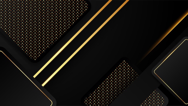 Fondo de lujo abstracto negro y dorado
