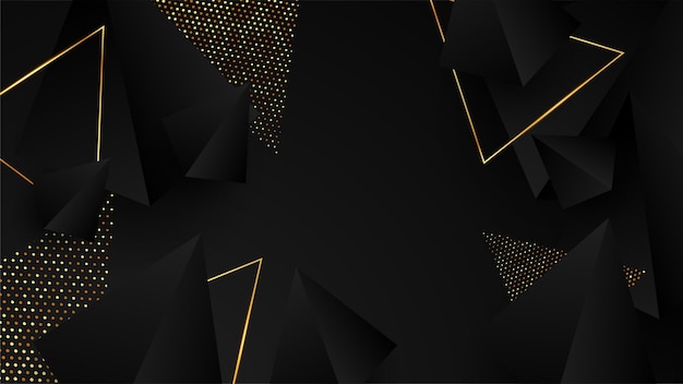 Fondo de lujo abstracto negro y dorado
