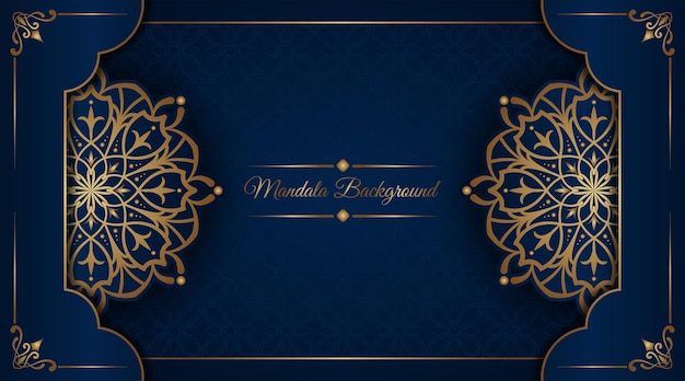 Fondo de lujo con adorno de mandala dorado