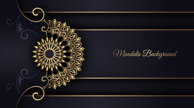 Fondo de lujo con adorno de mandala dorado