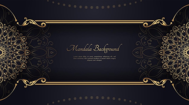 Fondo de lujo con adornos de mandala de oro