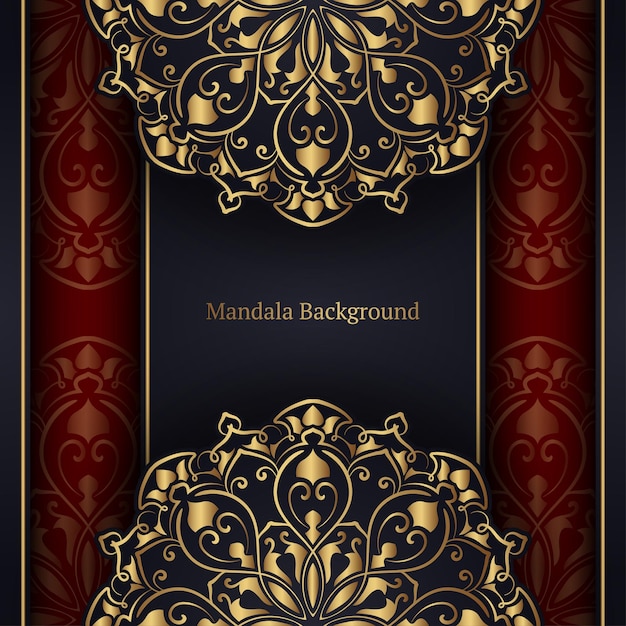 Fondo de lujo con adornos de mandala de oro