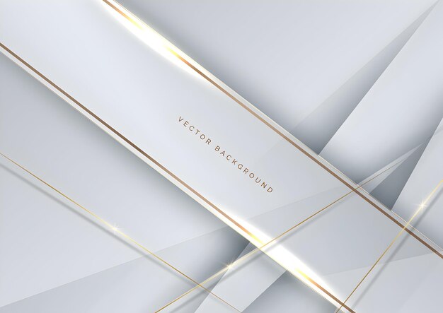 Fondo de lujo blanco y dorado abstracto