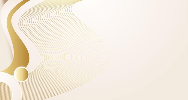 Fondo de lujo en color dorado telón de fondo con onda de gradiente fresco forma geométrica brillante