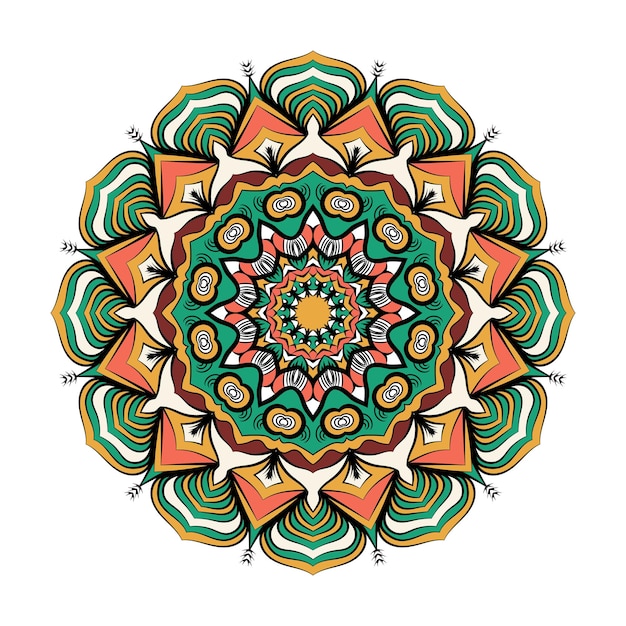 Fondo de lujo con decoración de mandala colorido