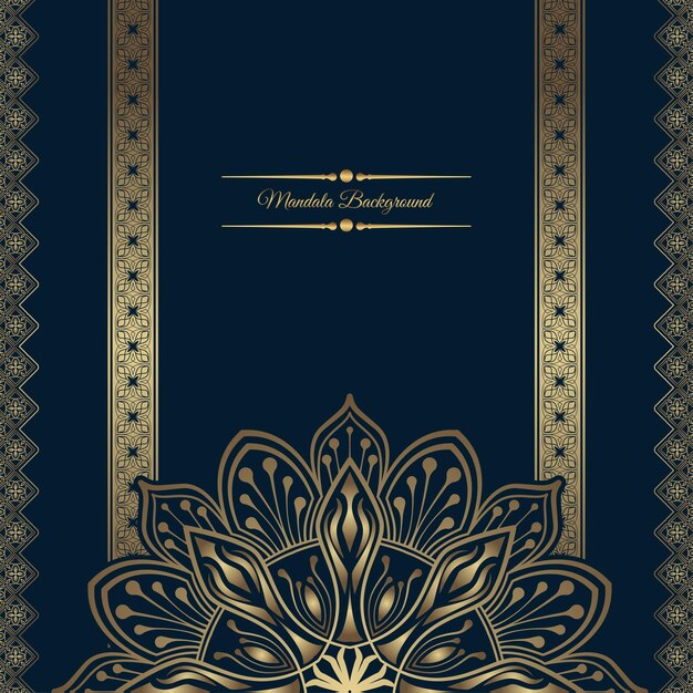 Fondo de lujo con decoración de mandala dorado