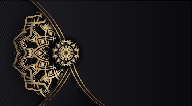 Vector fondo de lujo con decoración de mandala dorado