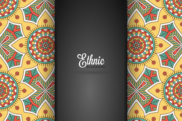 Fondo de lujo diseño mandala ornamental en vector de color oro