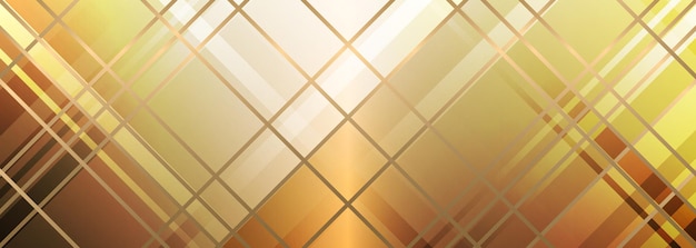 Fondo de lujo elegante abstracto con capas y líneas superpuestas de oro. Pancarta ancha metálica amarilla y dorada. ilustración vectorial