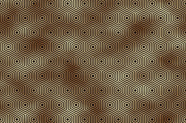 Fondo de lujo geométrico moderno con hexágonos dorados o panal de miel en un negro