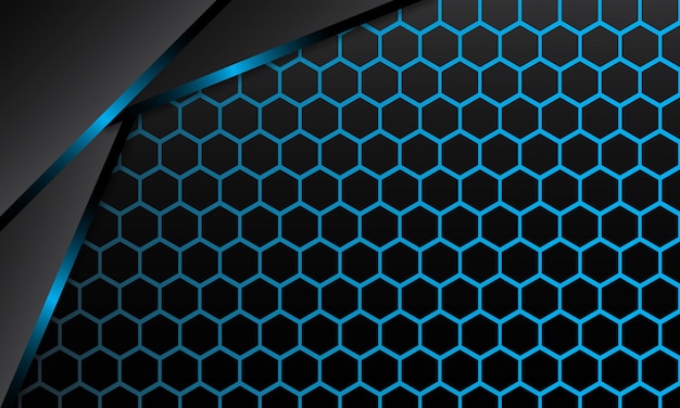 Vector fondo de lujo hexagonal azul