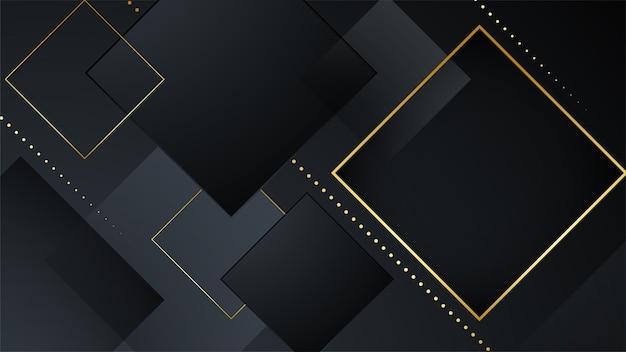 Fondo de lujo de líneas abstractas negras y doradas