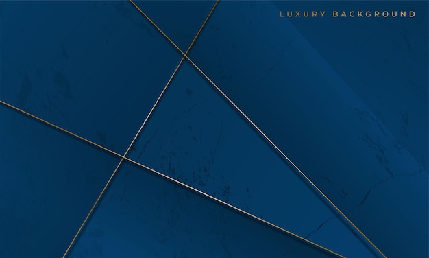 Fondo de lujo de líneas azules y doradas