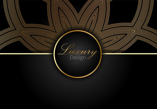 Fondo de lujo de líneas negras y doradas abstractas. Diseño de fondo dorado vectorial.