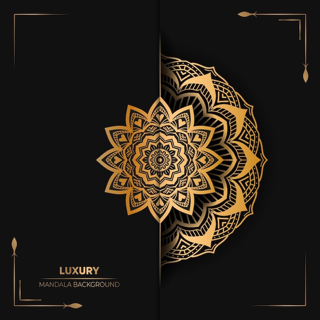 Vector fondo de lujo con mandala dorado