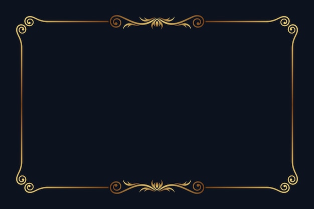 Fondo de lujo de marco dorado real con espacio de texto