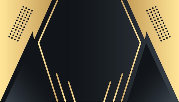 Fondo de lujo moderno de color negro y dorado con forma de línea