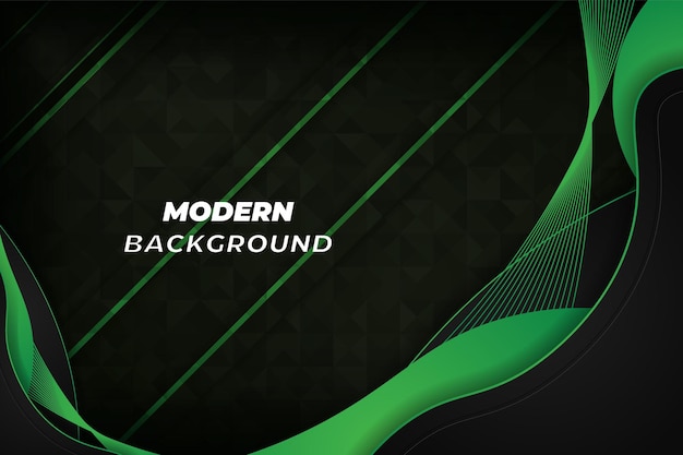 Fondo de lujo moderno negro y verde con elemento.