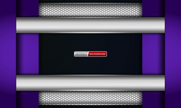 Fondo de lujo morado y plateado con textura hexagonal.