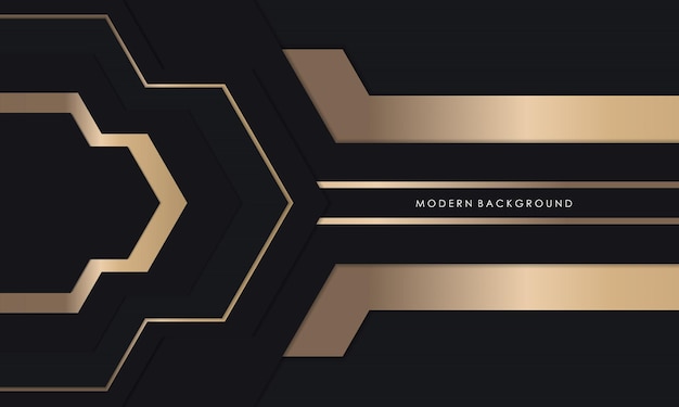 Fondo de lujo negro y dorado abstracto moderno