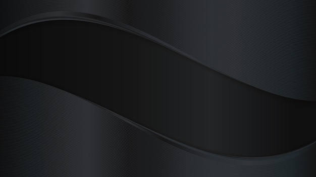 Fondo de lujo negro con ondas diseño vectorial