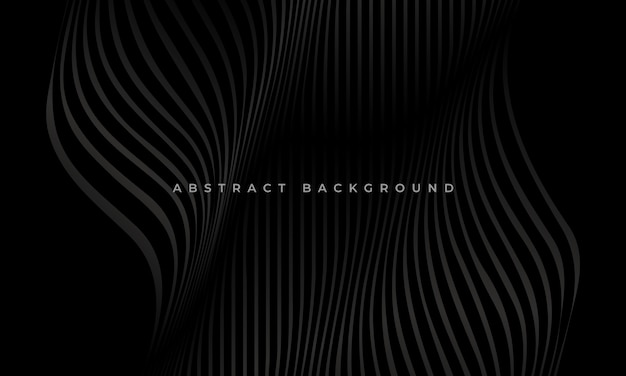 Fondo de lujo de onda de línea negra abstracta