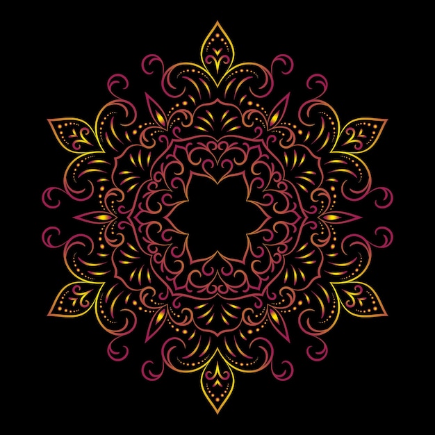 Fondo de lujo con ornamento de mandala diseño decorativo redondo vintage