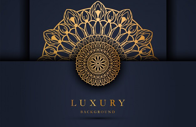 Fondo de lujo con ornamento de mandala dorado