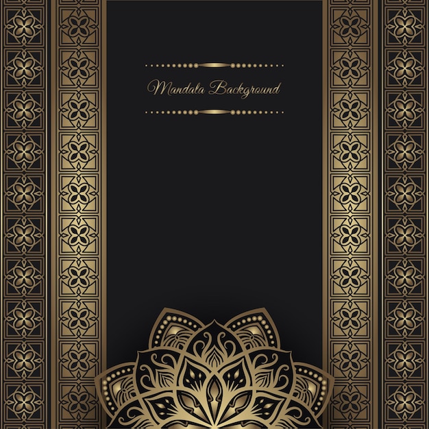 Fondo de lujo con ornamento de mandala dorado