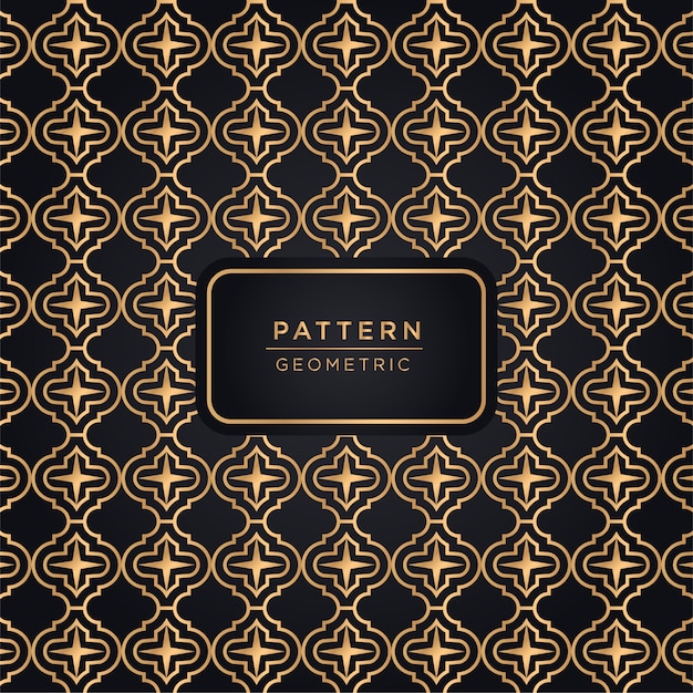 Fondo de lujo patrón geométrico en color oro
