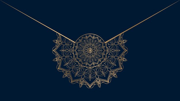 Fondo de lujo premium Hermosa línea mandala oro vintage patrón decoración étnica marco