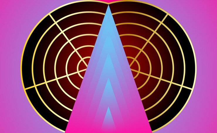 Vector fondo de lujo púrpura con elemento espiral dorado.