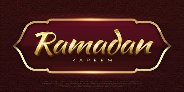 Fondo de lujo ramadan kareem con efecto de estilo dorado 3d