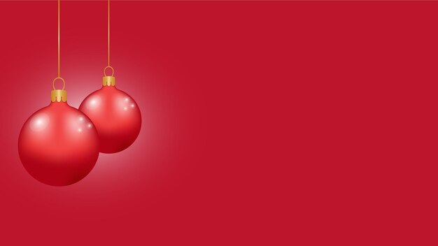 Fondo de lujo rojo con bolas de Navidad