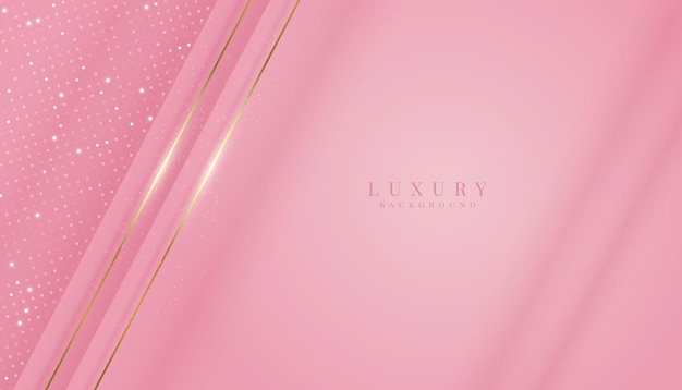 Fondo de lujo rosado vectorial con brillo dorado