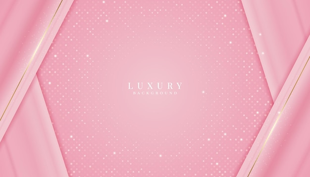 Fondo de lujo rosado vectorial con brillo dorado