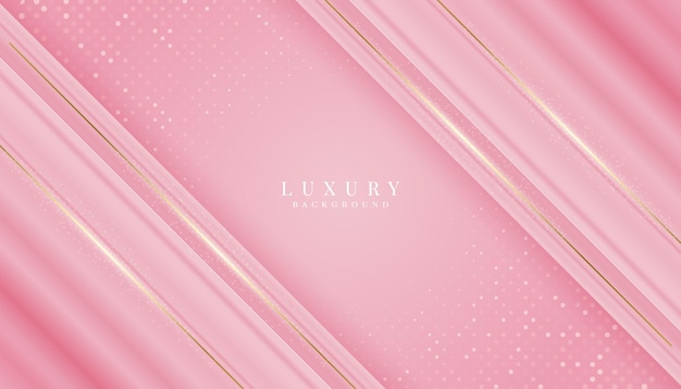 Fondo de lujo rosado vectorial con brillo dorado